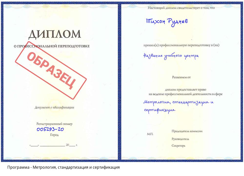 Метрология, стандартизация и сертификация Пятигорск