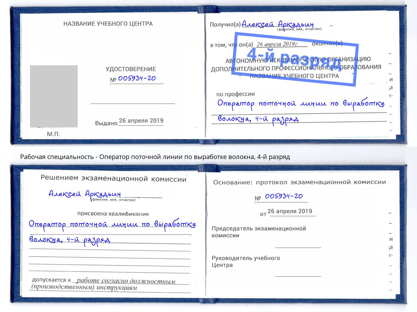 корочка 4-й разряд Оператор поточной линии по выработке волокна Пятигорск